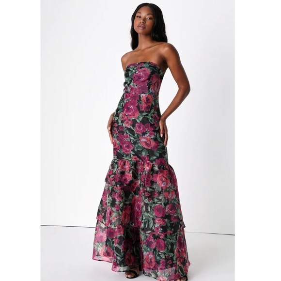 Lulus floral mermaid dress - Picture 1 of 4